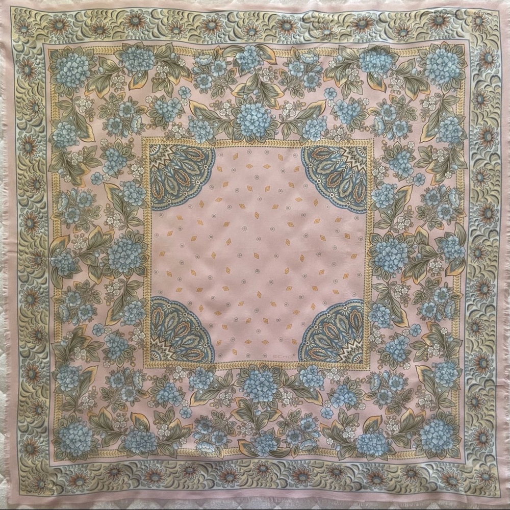 Echo, Vintage Princess Powderpuff Floral Silk Scarf